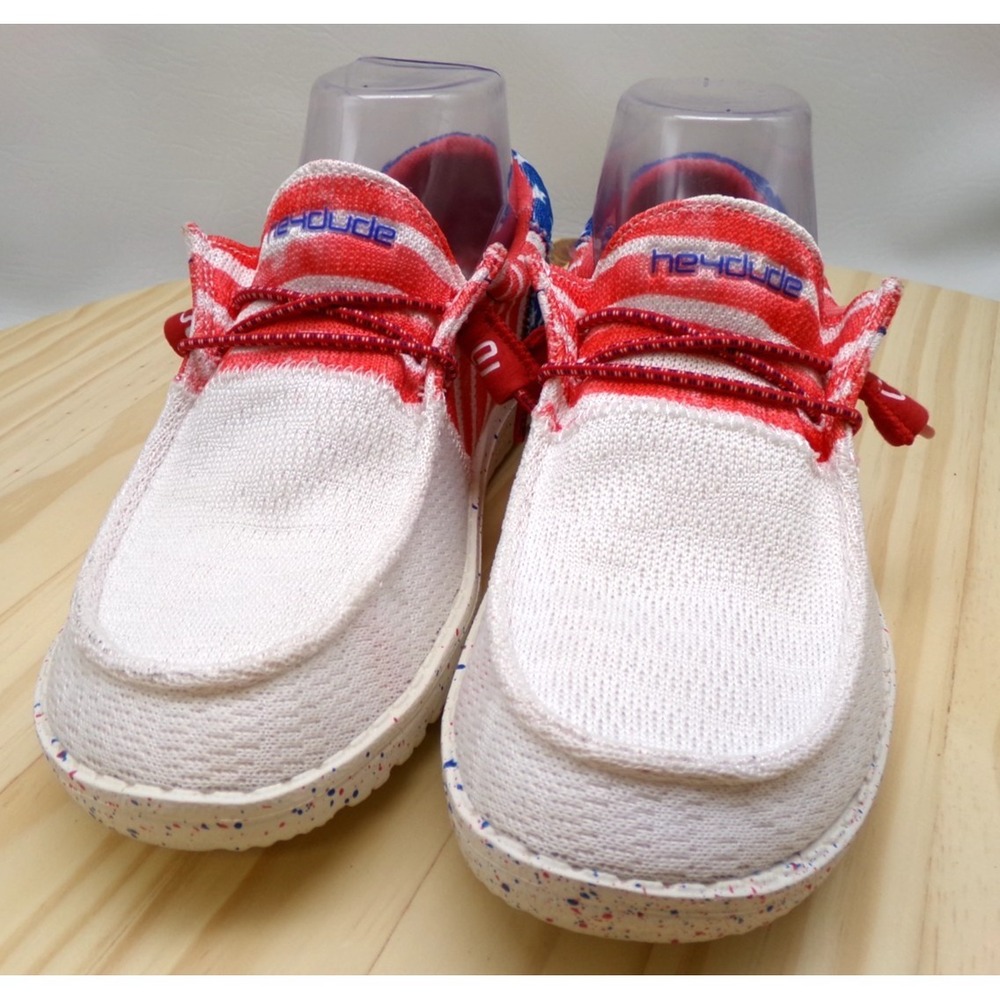 Hey‎ Dude Wendy Sox Tri Americana Womens Red White Blue Sz 6 Patriotic Slip On